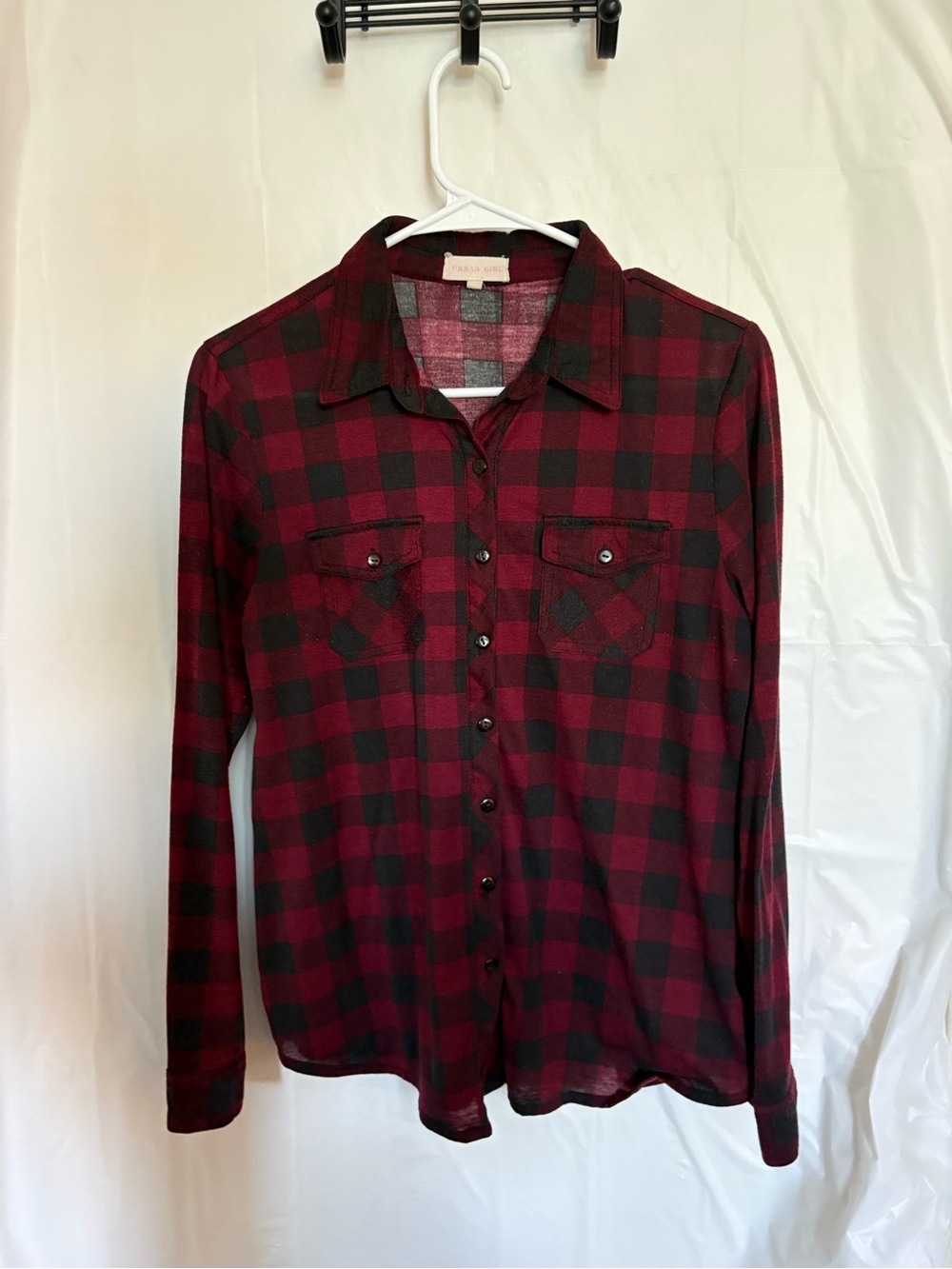 Rails Women’s  Red and Black Plaid Button-Up Shirt